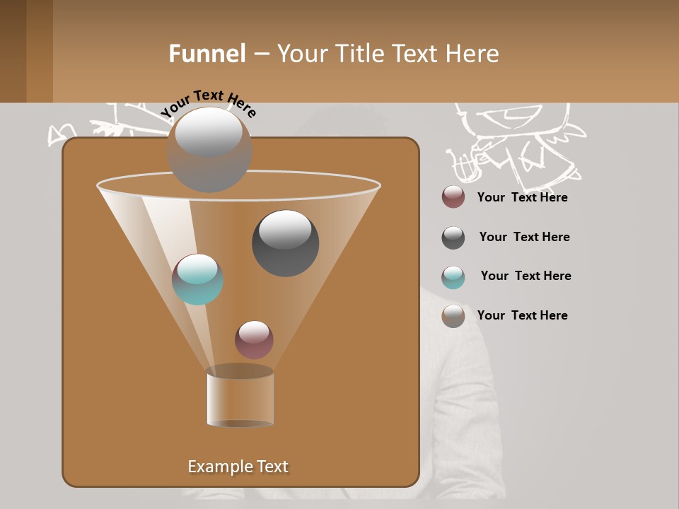 A Man Sitting At A Desk In Front Of A Blackboard With A Drawing Of PowerPoint Template