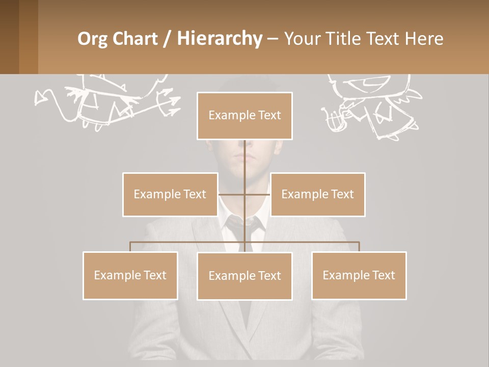 A Man Sitting At A Desk In Front Of A Blackboard With A Drawing Of PowerPoint Template