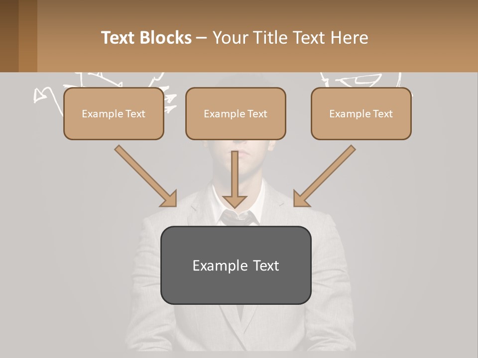 A Man Sitting At A Desk In Front Of A Blackboard With A Drawing Of PowerPoint Template