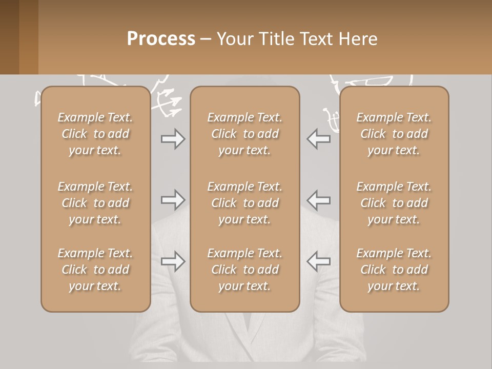 A Man Sitting At A Desk In Front Of A Blackboard With A Drawing Of PowerPoint Template