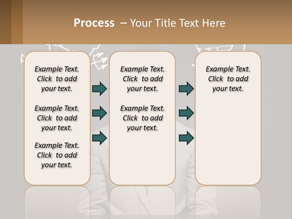A Man Sitting At A Desk In Front Of A Blackboard With A Drawing Of PowerPoint Template