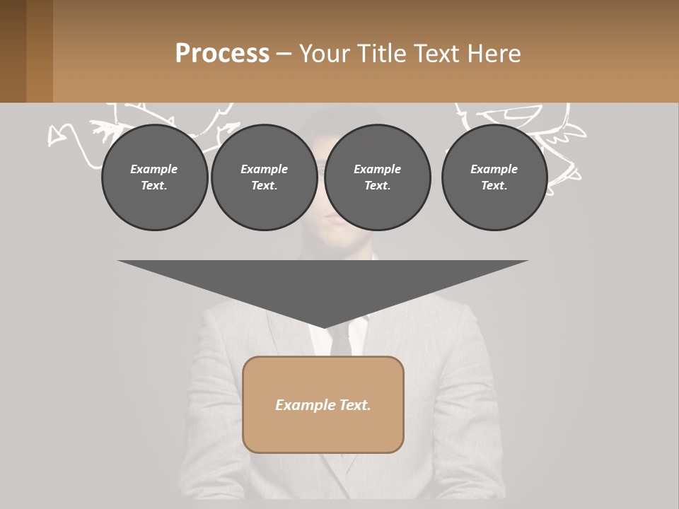 A Man Sitting At A Desk In Front Of A Blackboard With A Drawing Of PowerPoint Template