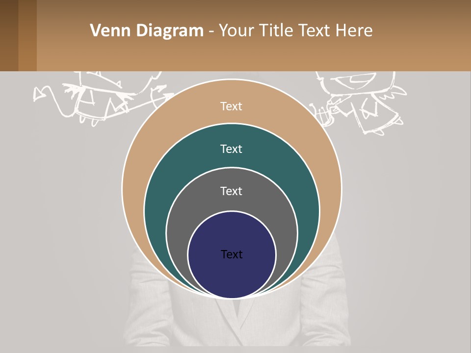 A Man Sitting At A Desk In Front Of A Blackboard With A Drawing Of PowerPoint Template
