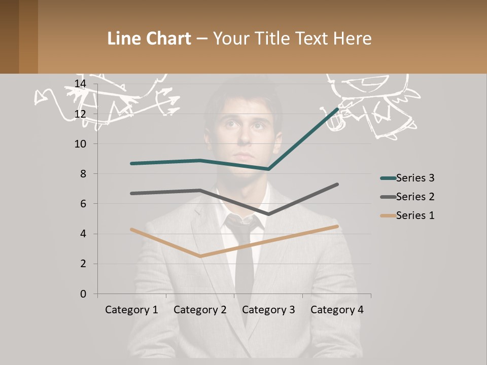 A Man Sitting At A Desk In Front Of A Blackboard With A Drawing Of PowerPoint Template