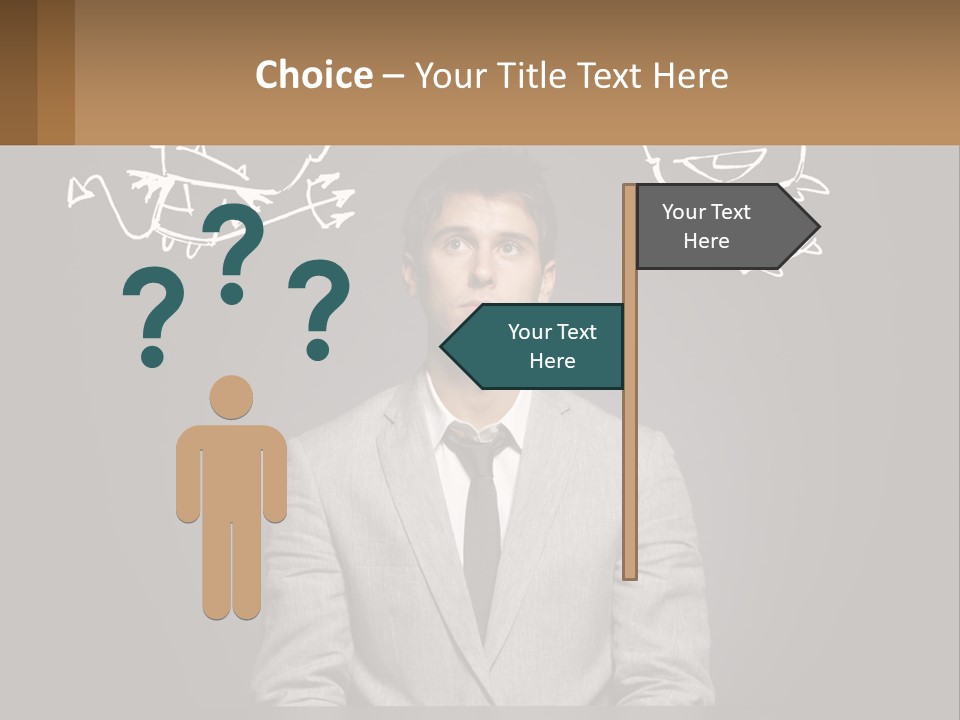 A Man Sitting At A Desk In Front Of A Blackboard With A Drawing Of PowerPoint Template