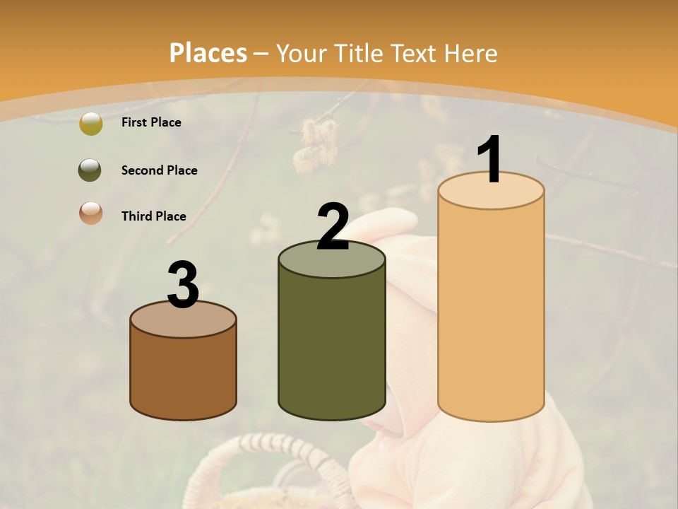 A Baby Sitting In The Grass With A Basket PowerPoint Template