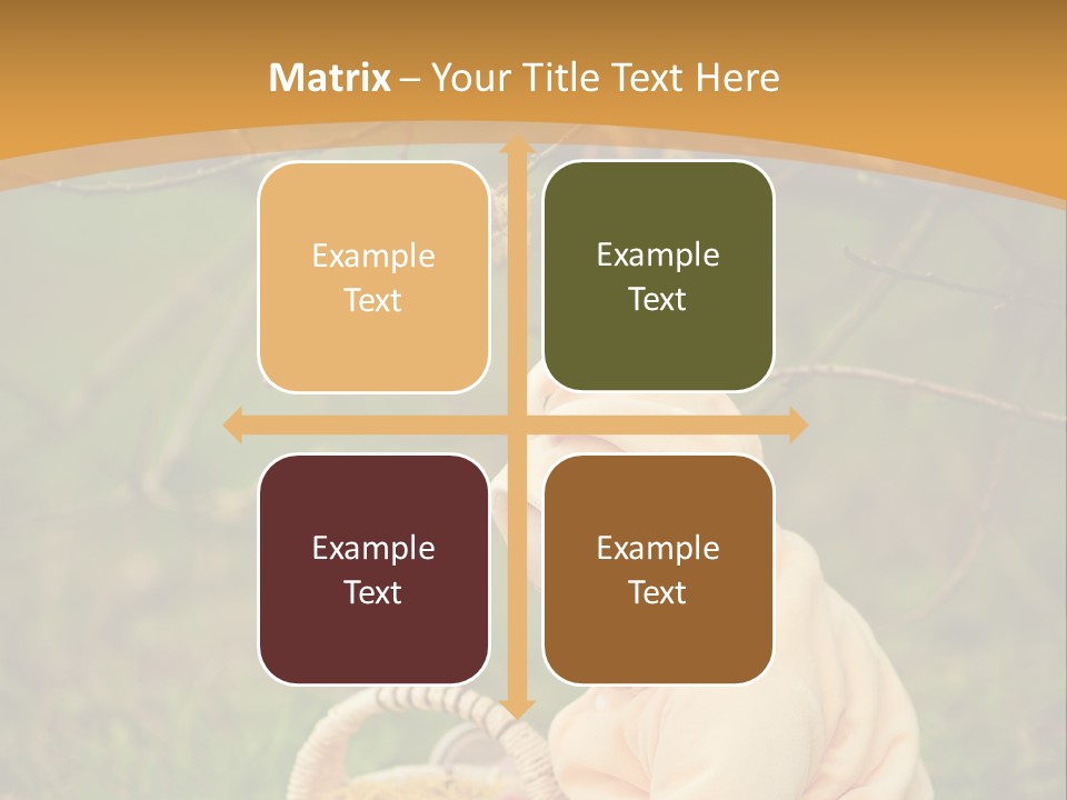 A Baby Sitting In The Grass With A Basket PowerPoint Template