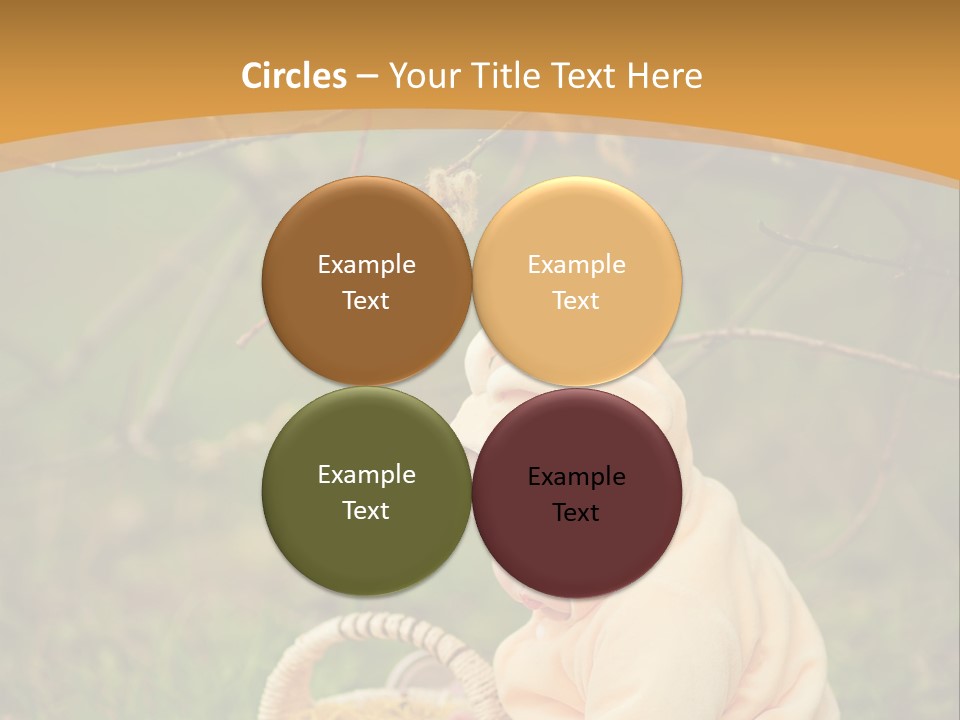 A Baby Sitting In The Grass With A Basket PowerPoint Template