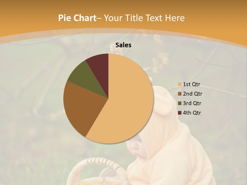 A Baby Sitting In The Grass With A Basket PowerPoint Template