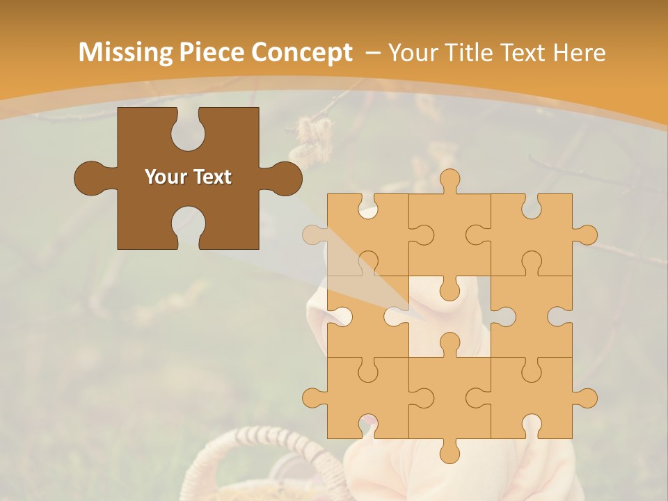 A Baby Sitting In The Grass With A Basket PowerPoint Template