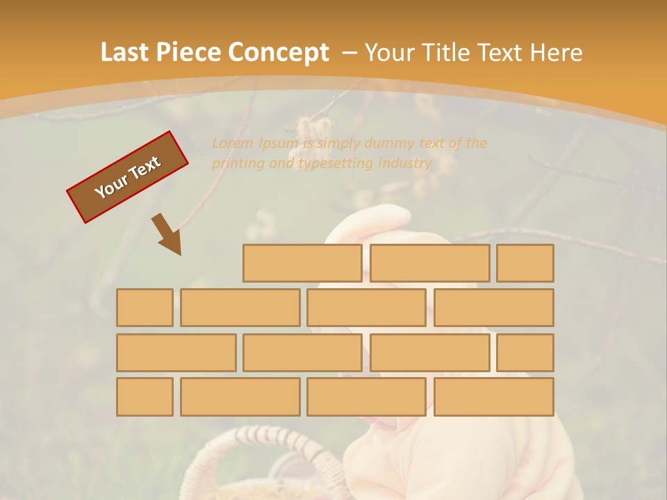 A Baby Sitting In The Grass With A Basket PowerPoint Template