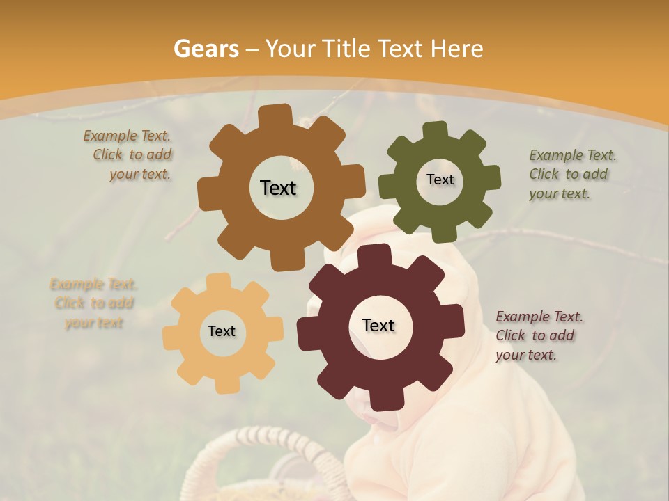 A Baby Sitting In The Grass With A Basket PowerPoint Template