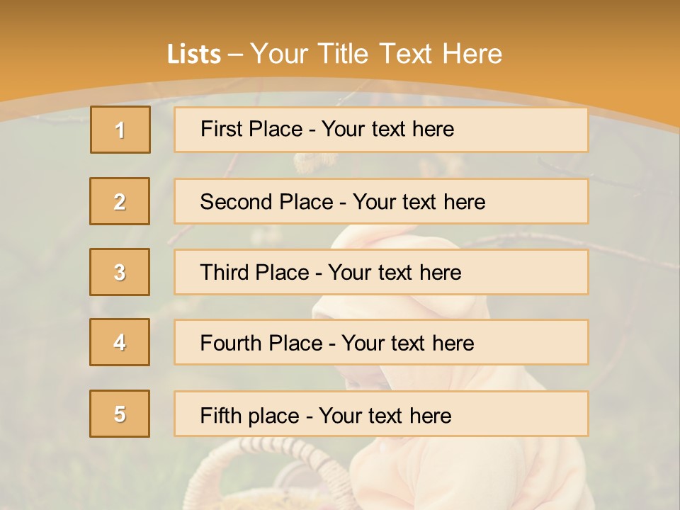 A Baby Sitting In The Grass With A Basket PowerPoint Template