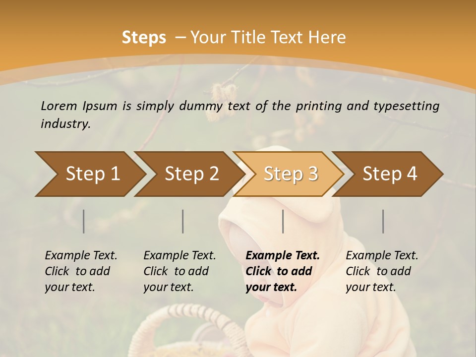 A Baby Sitting In The Grass With A Basket PowerPoint Template
