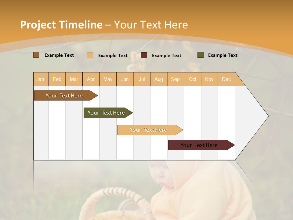 A Baby Sitting In The Grass With A Basket PowerPoint Template