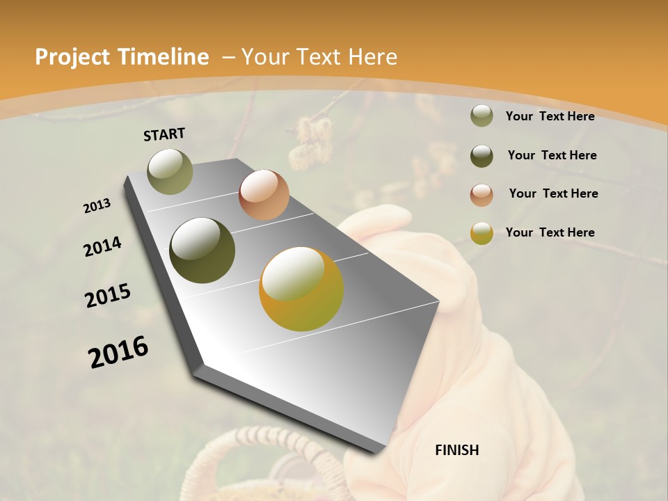 A Baby Sitting In The Grass With A Basket PowerPoint Template