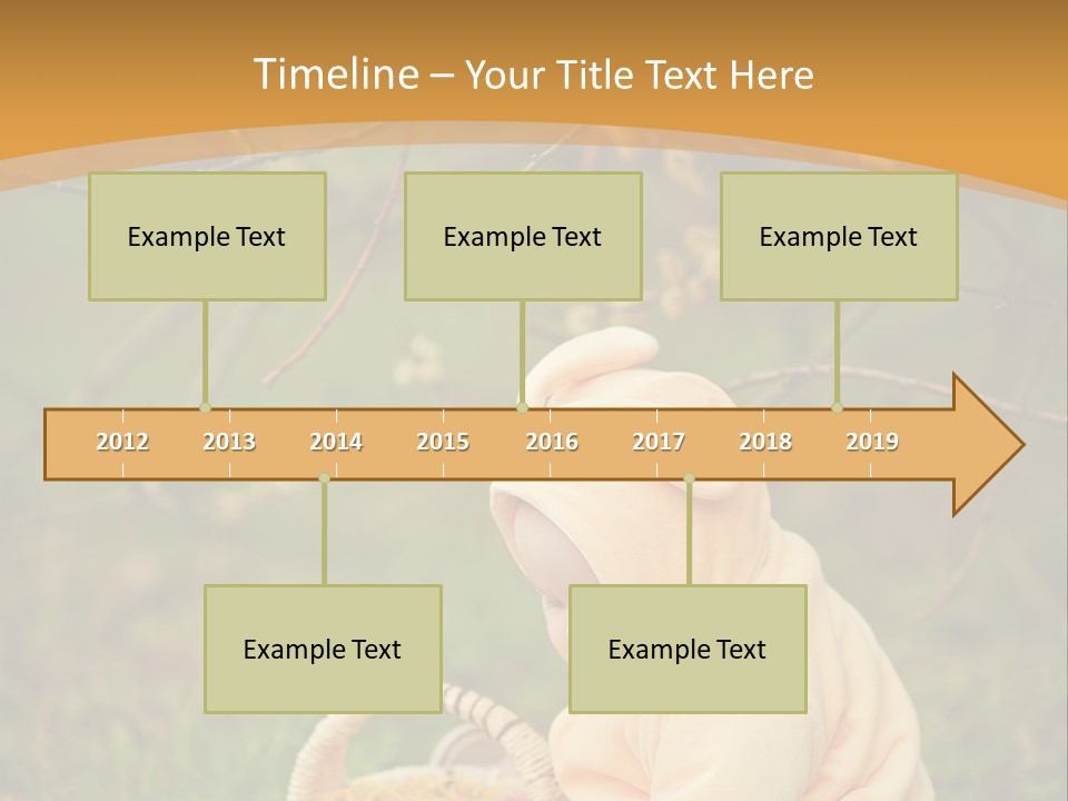 A Baby Sitting In The Grass With A Basket PowerPoint Template