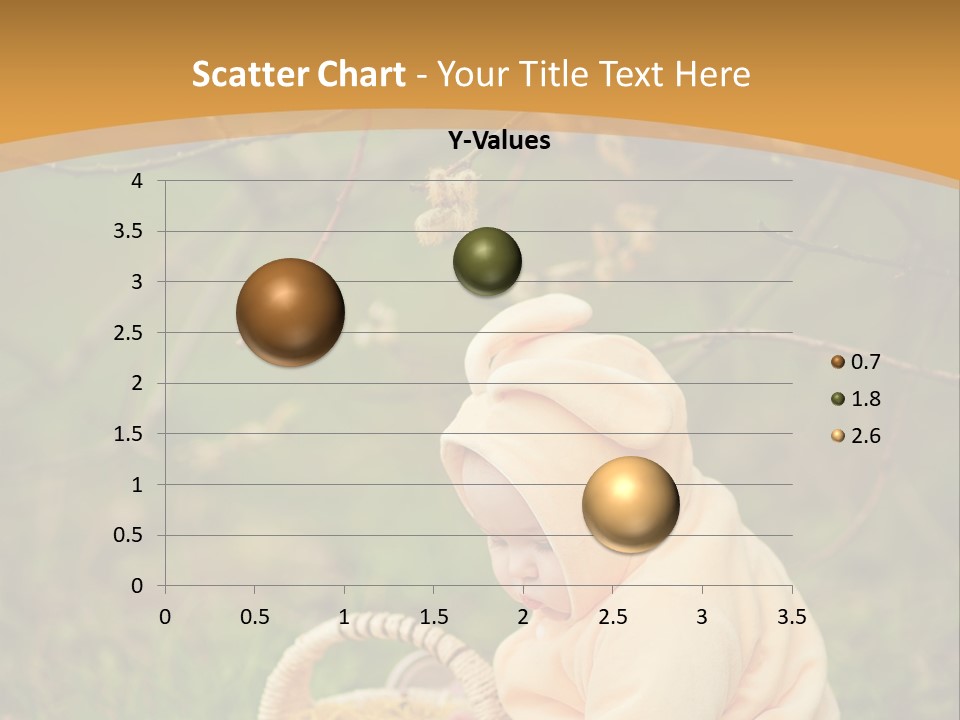 A Baby Sitting In The Grass With A Basket PowerPoint Template
