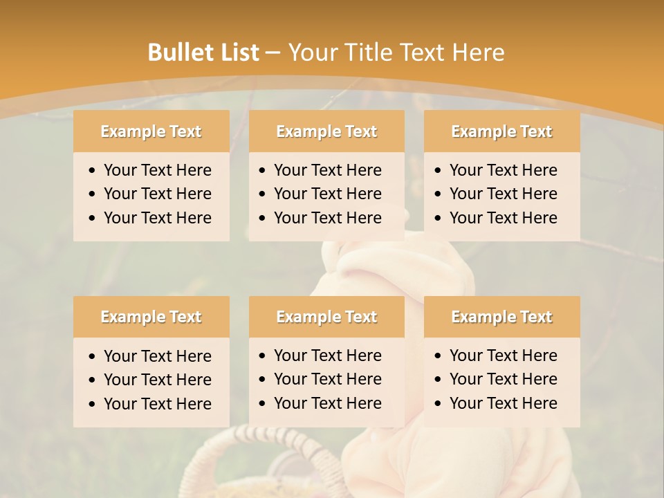 A Baby Sitting In The Grass With A Basket PowerPoint Template