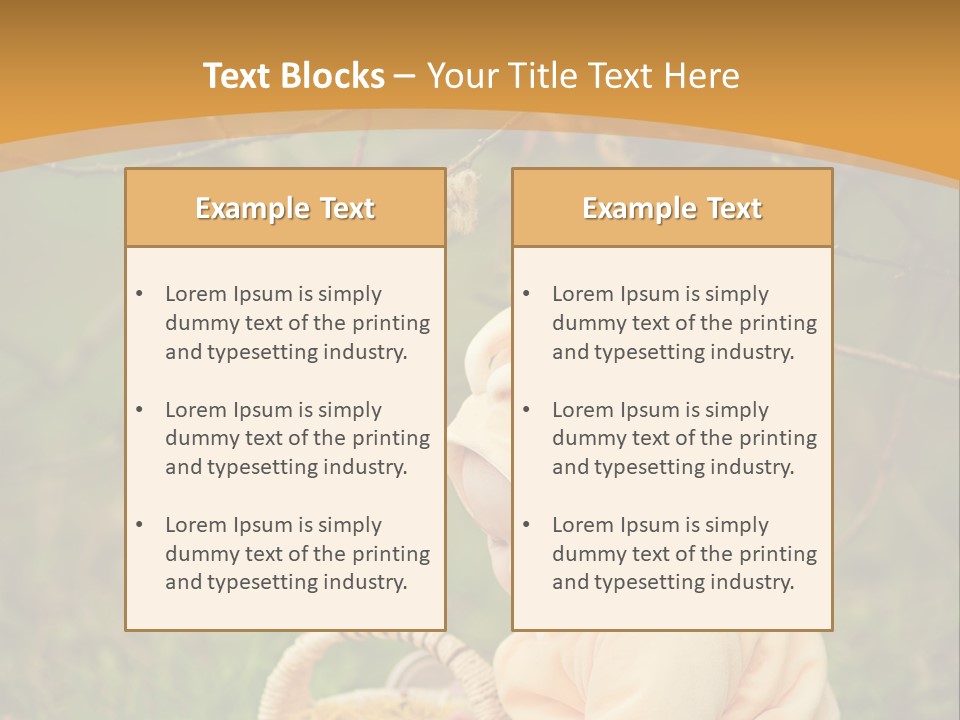 A Baby Sitting In The Grass With A Basket PowerPoint Template