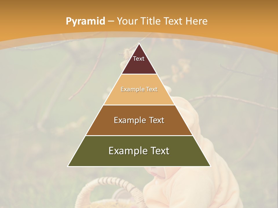 A Baby Sitting In The Grass With A Basket PowerPoint Template