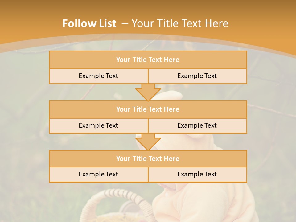 A Baby Sitting In The Grass With A Basket PowerPoint Template