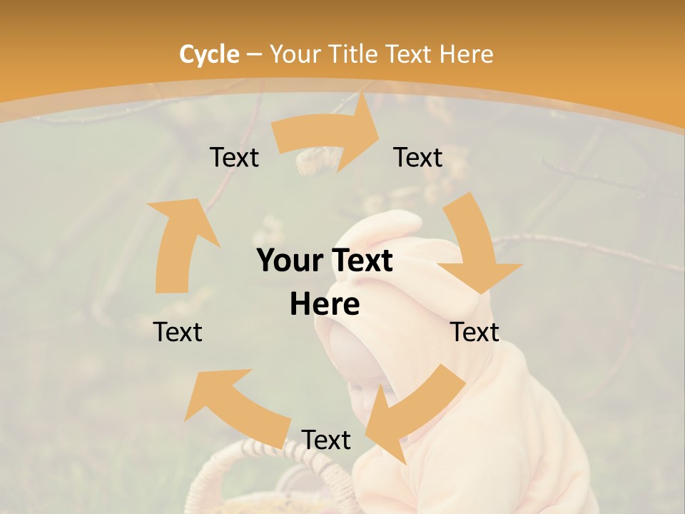 A Baby Sitting In The Grass With A Basket PowerPoint Template