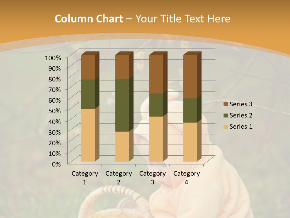 A Baby Sitting In The Grass With A Basket PowerPoint Template