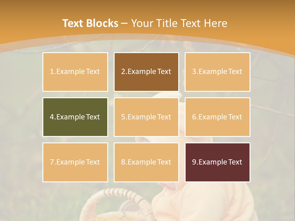 A Baby Sitting In The Grass With A Basket PowerPoint Template