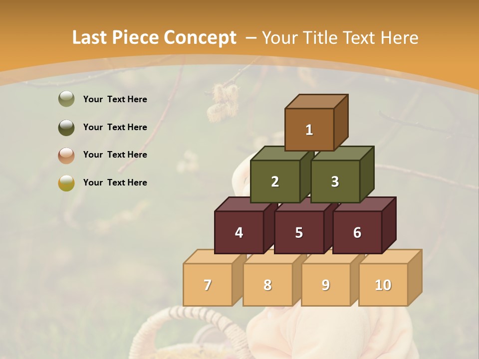 A Baby Sitting In The Grass With A Basket PowerPoint Template