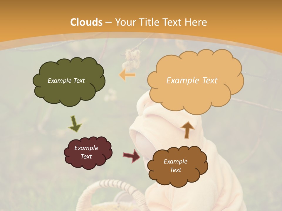 A Baby Sitting In The Grass With A Basket PowerPoint Template