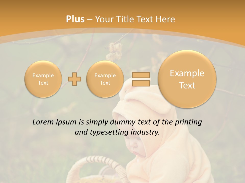 A Baby Sitting In The Grass With A Basket PowerPoint Template