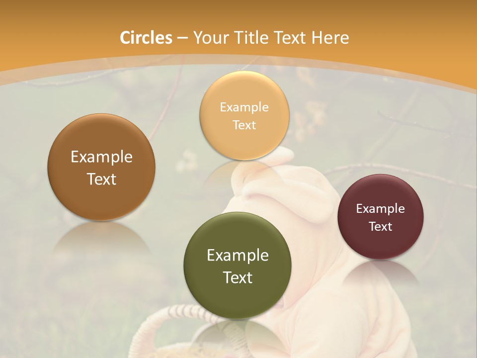 A Baby Sitting In The Grass With A Basket PowerPoint Template