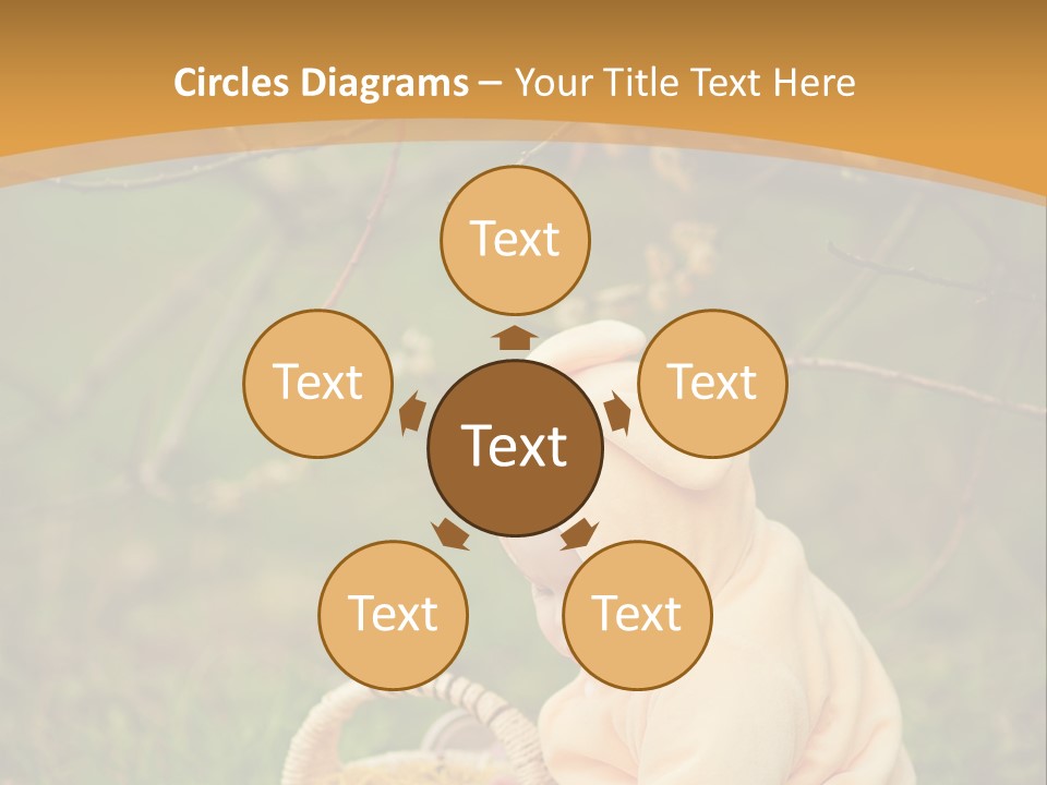 A Baby Sitting In The Grass With A Basket PowerPoint Template