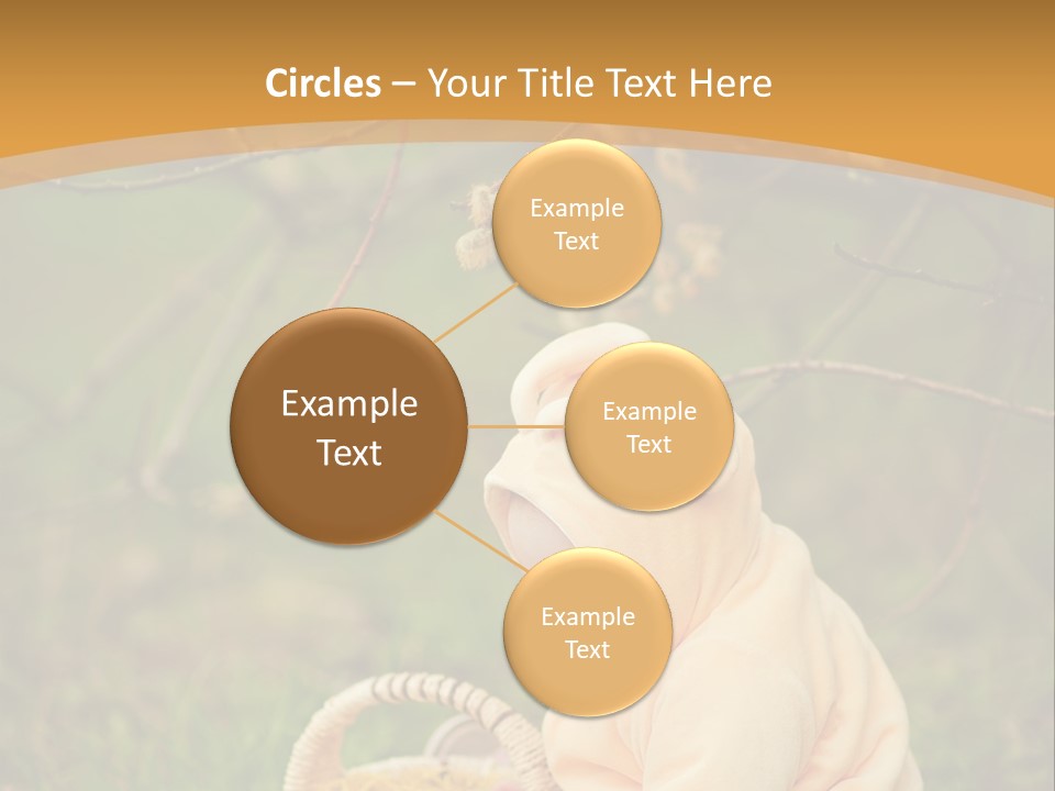 A Baby Sitting In The Grass With A Basket PowerPoint Template