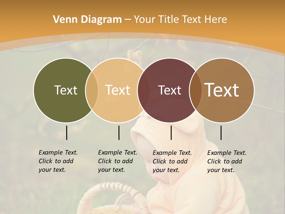 A Baby Sitting In The Grass With A Basket PowerPoint Template