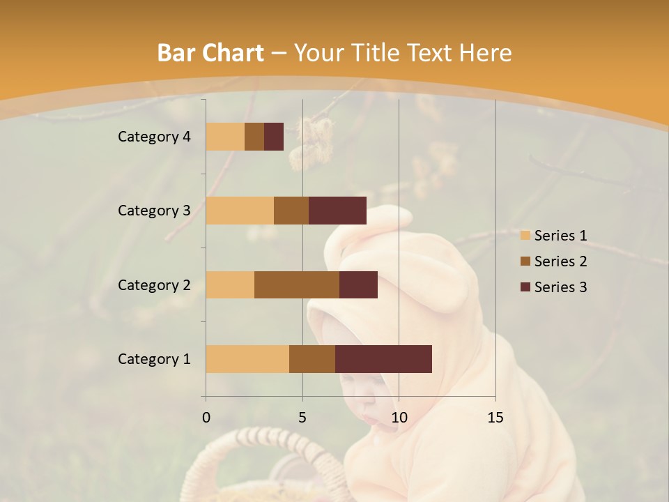 A Baby Sitting In The Grass With A Basket PowerPoint Template