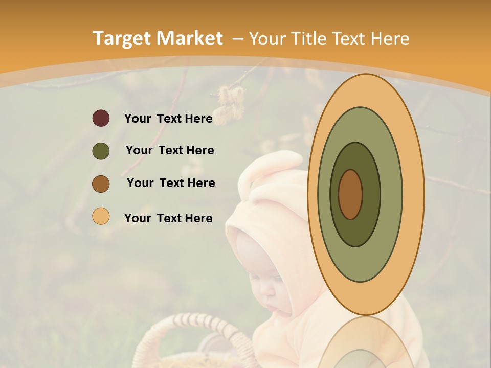 A Baby Sitting In The Grass With A Basket PowerPoint Template