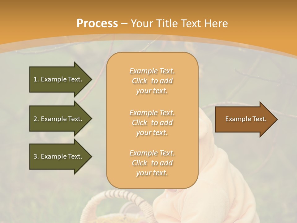 A Baby Sitting In The Grass With A Basket PowerPoint Template