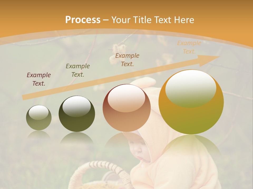 A Baby Sitting In The Grass With A Basket PowerPoint Template