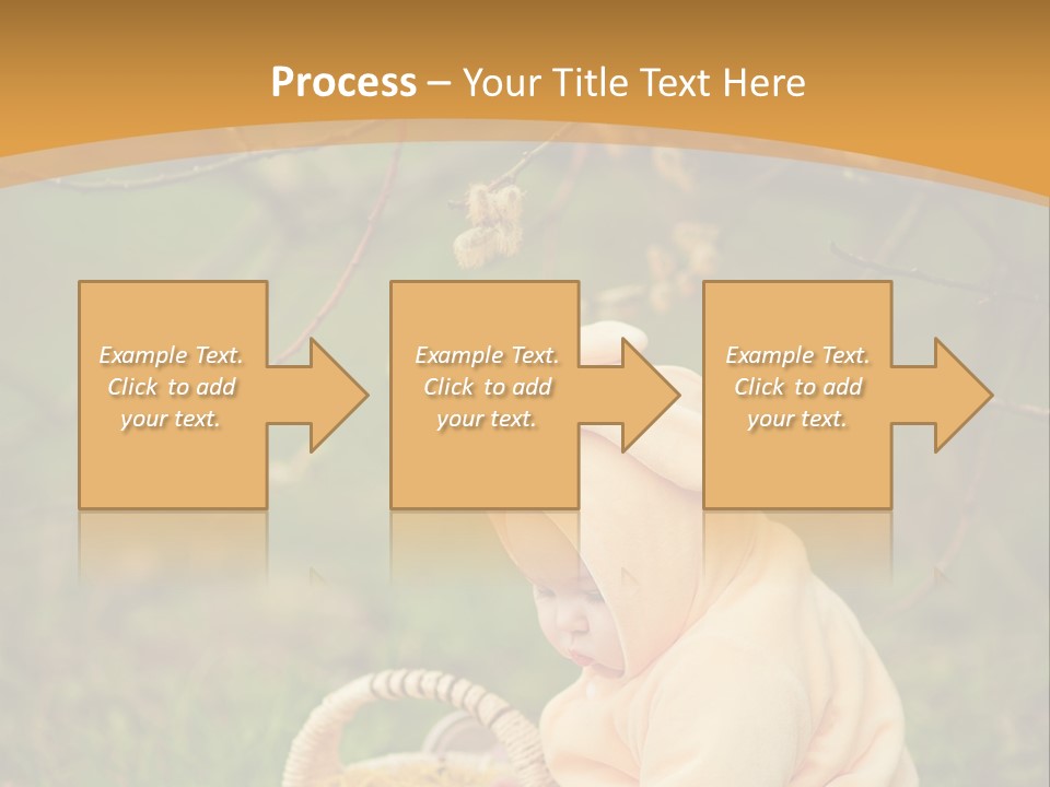 A Baby Sitting In The Grass With A Basket PowerPoint Template