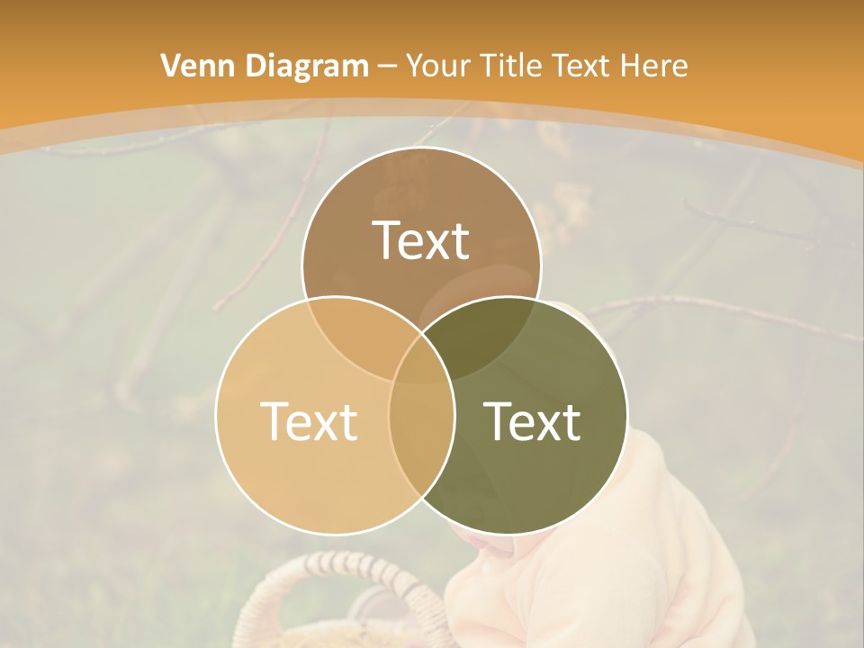 A Baby Sitting In The Grass With A Basket PowerPoint Template