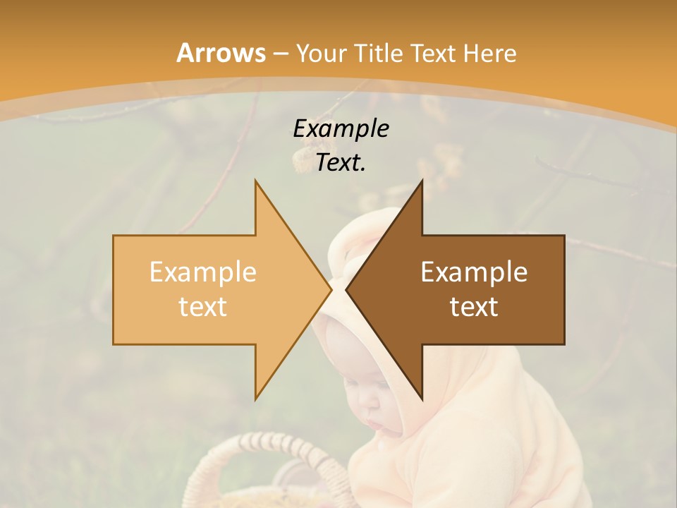 A Baby Sitting In The Grass With A Basket PowerPoint Template