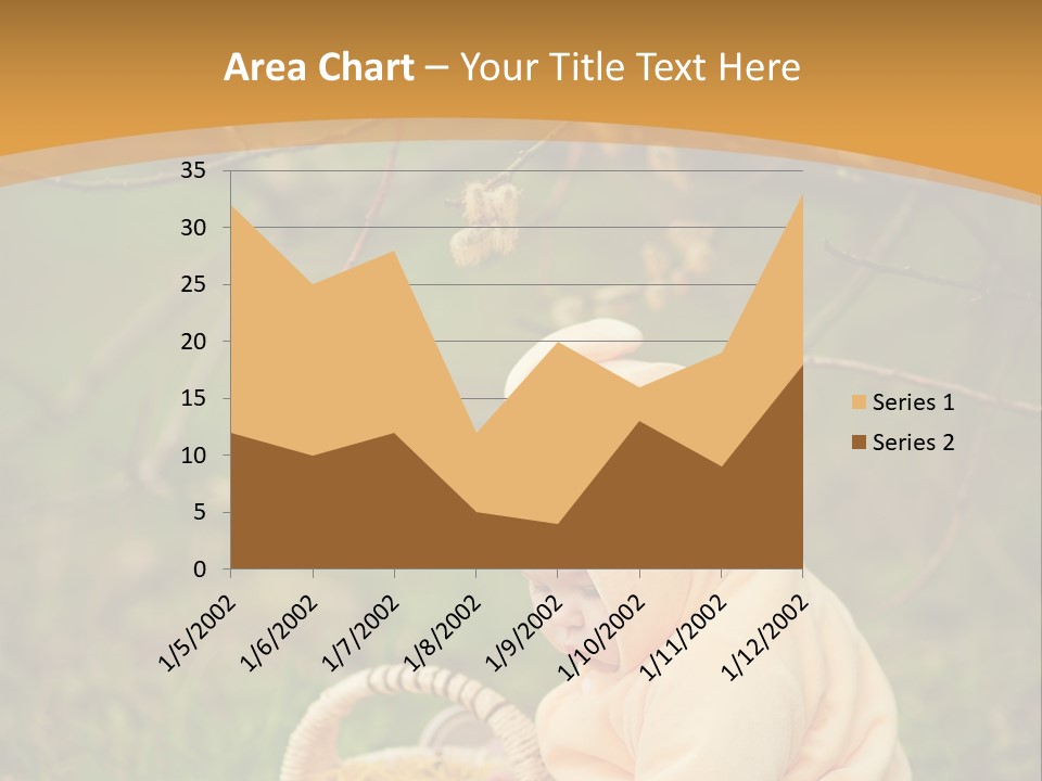 A Baby Sitting In The Grass With A Basket PowerPoint Template