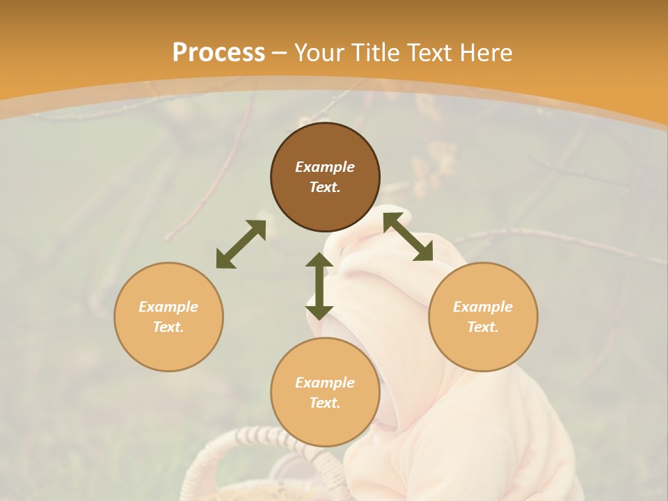 A Baby Sitting In The Grass With A Basket PowerPoint Template