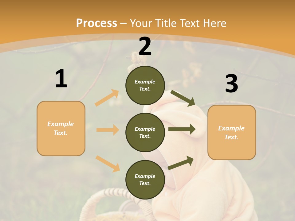 A Baby Sitting In The Grass With A Basket PowerPoint Template