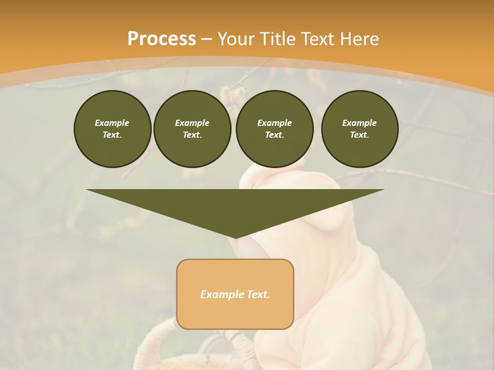 A Baby Sitting In The Grass With A Basket PowerPoint Template