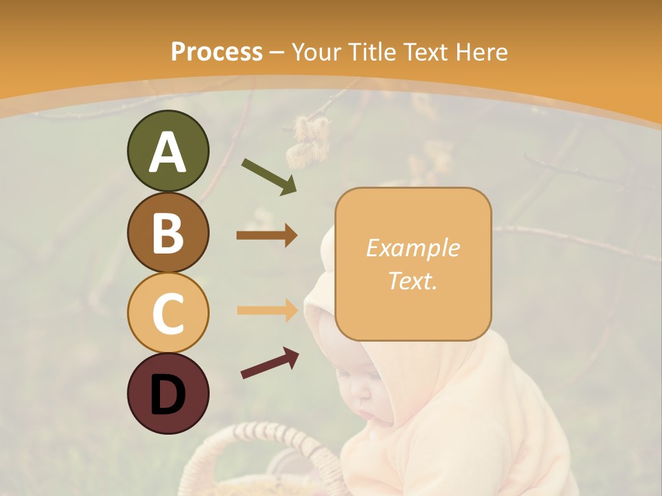 A Baby Sitting In The Grass With A Basket PowerPoint Template