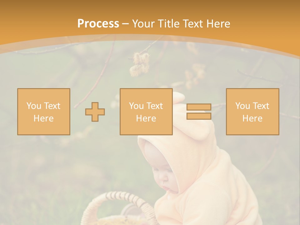 A Baby Sitting In The Grass With A Basket PowerPoint Template