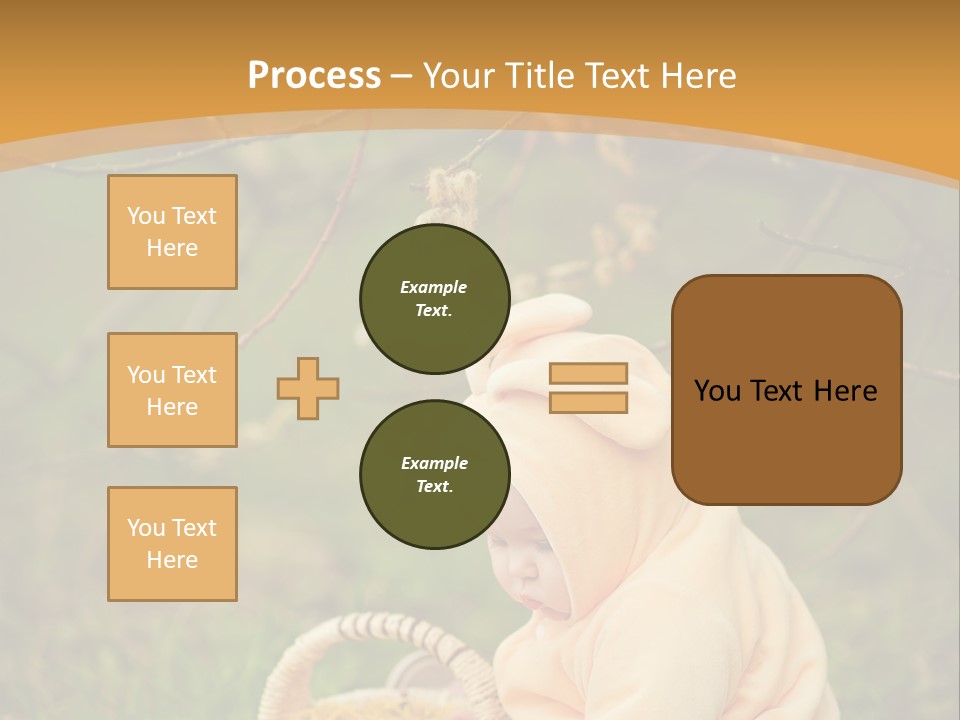 A Baby Sitting In The Grass With A Basket PowerPoint Template